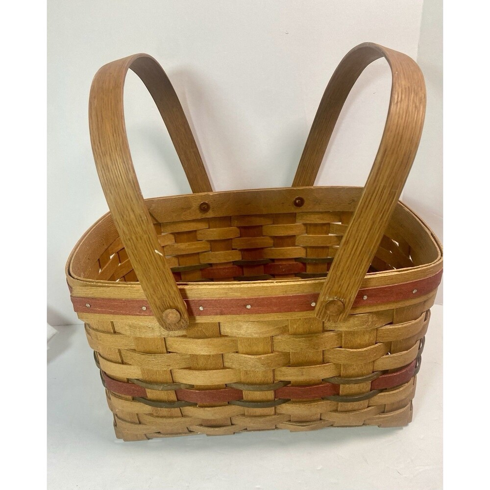 Workshops of Gerald E. Henn Basket Dbl Swing Handles Signed 10-1/2" Long